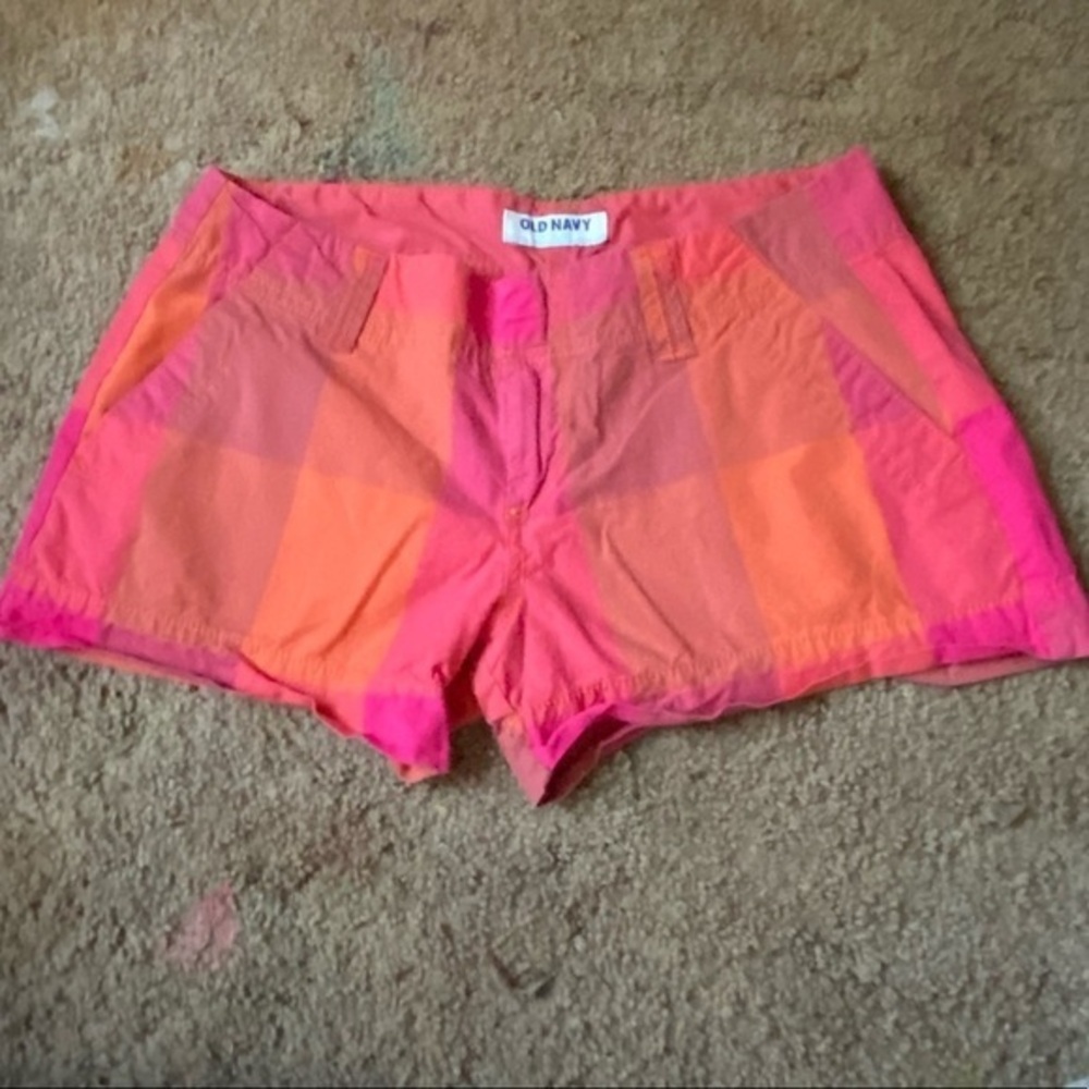 Old Navy‎ Womens Shorts Size 4 Patch Work Pink-Orange Flap Pockets